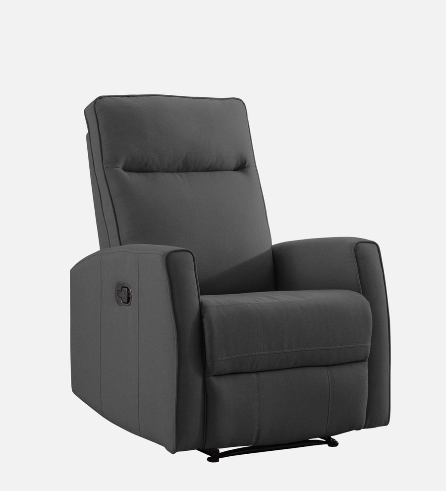 Logan 1 Seater Motorized Fabric Recliner - Charcoal Grey- Side View by Febonic Living