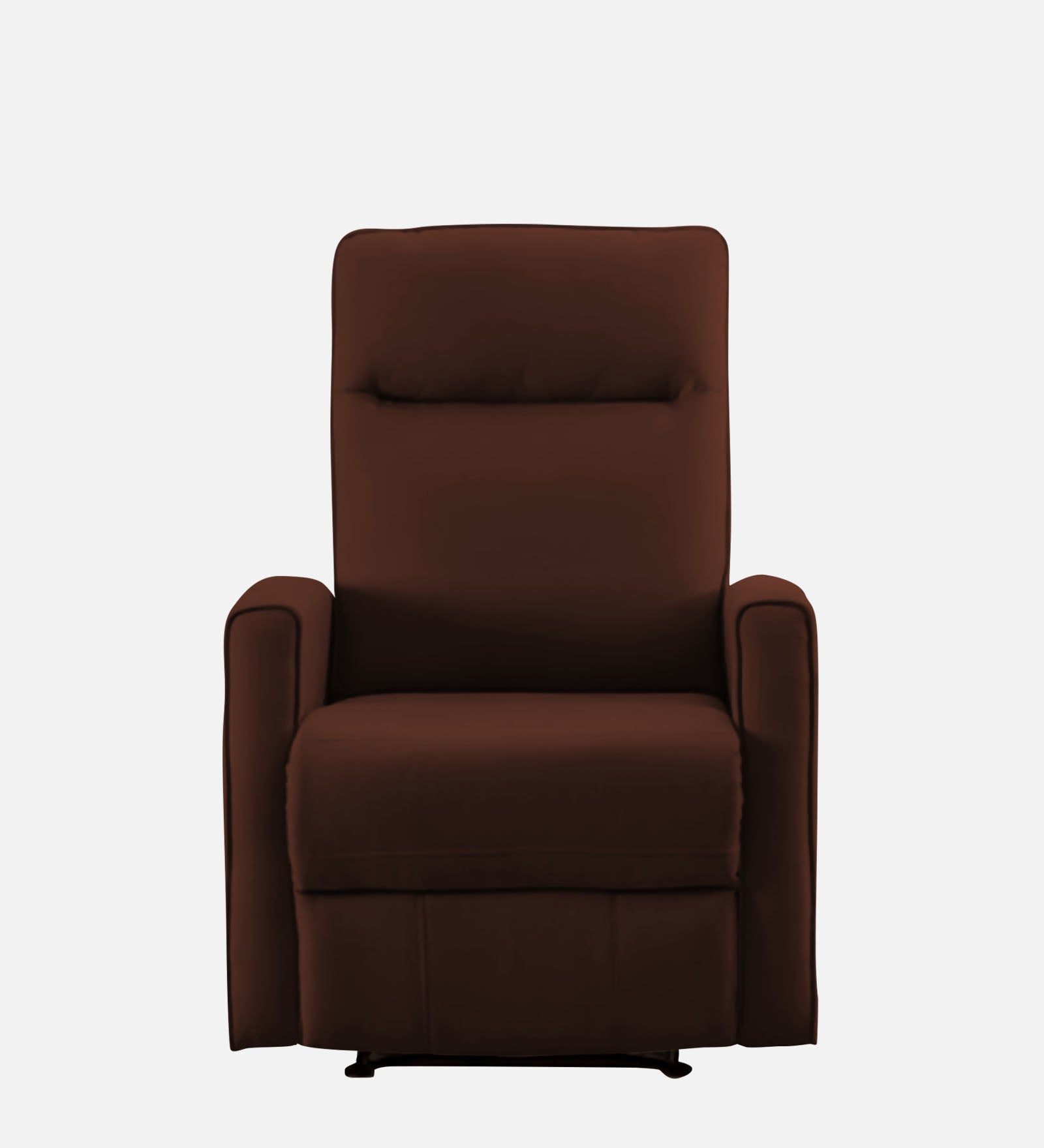 Logan 1 Seater Motorized Fabric Recliner - Coffee Brown- Front View by Febonic Living