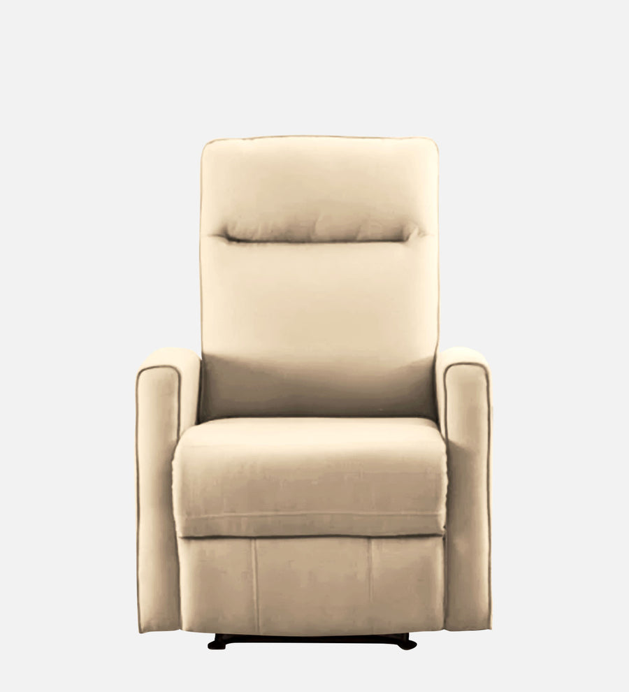 Logan 1 Seater Motorized Fabric Recliner - Ivory Cream - Front View by Febonic Living