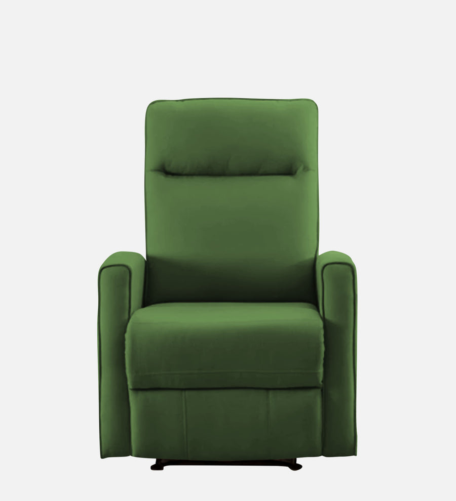 Logan 1 Seater Motorized Fabric Recliner - Olive Green - Front View by Febonic Living