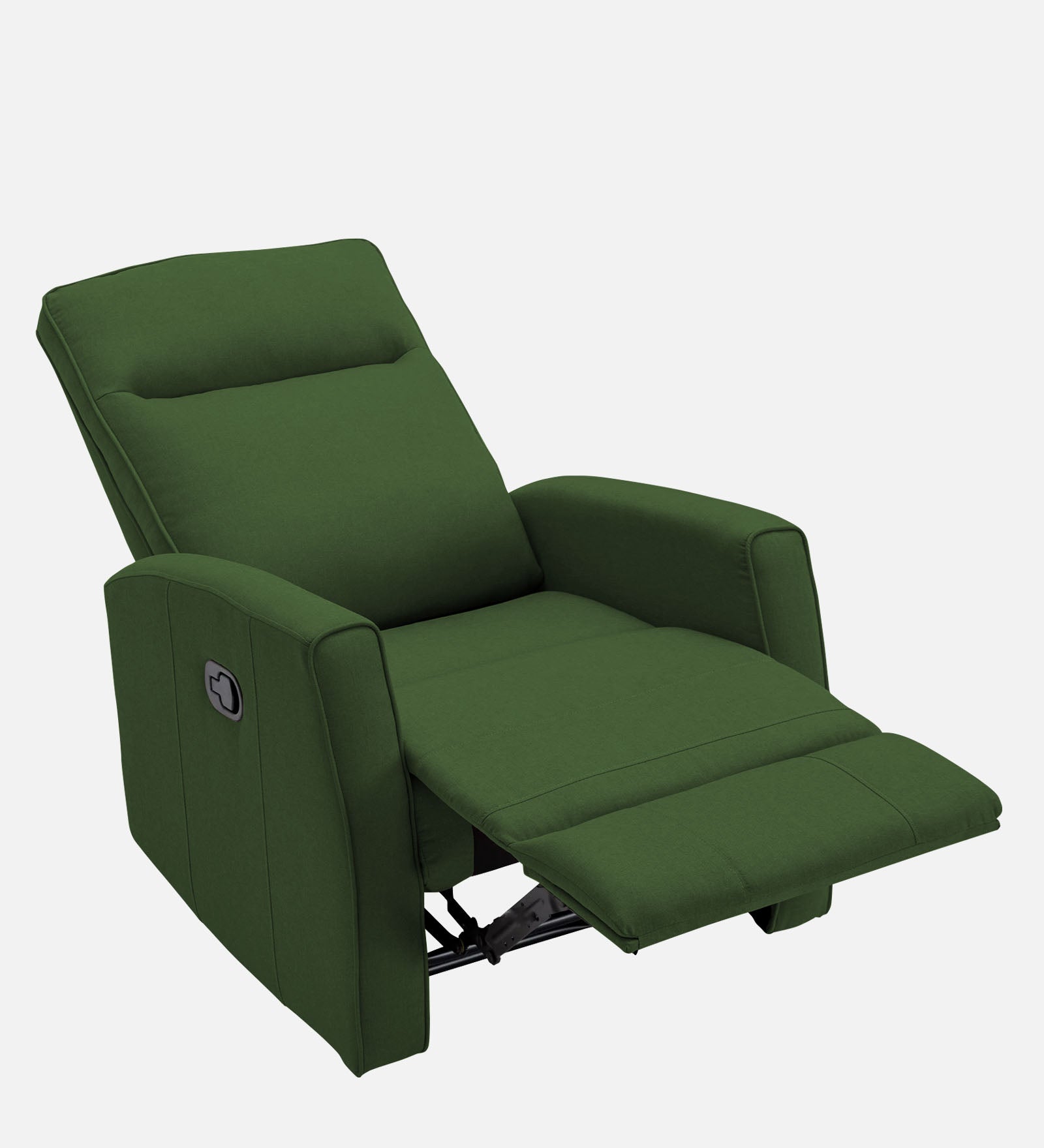 Logan 1 Seater Motorized Fabric Recliner - Olive Green - Side Reclined View by Febonic Living