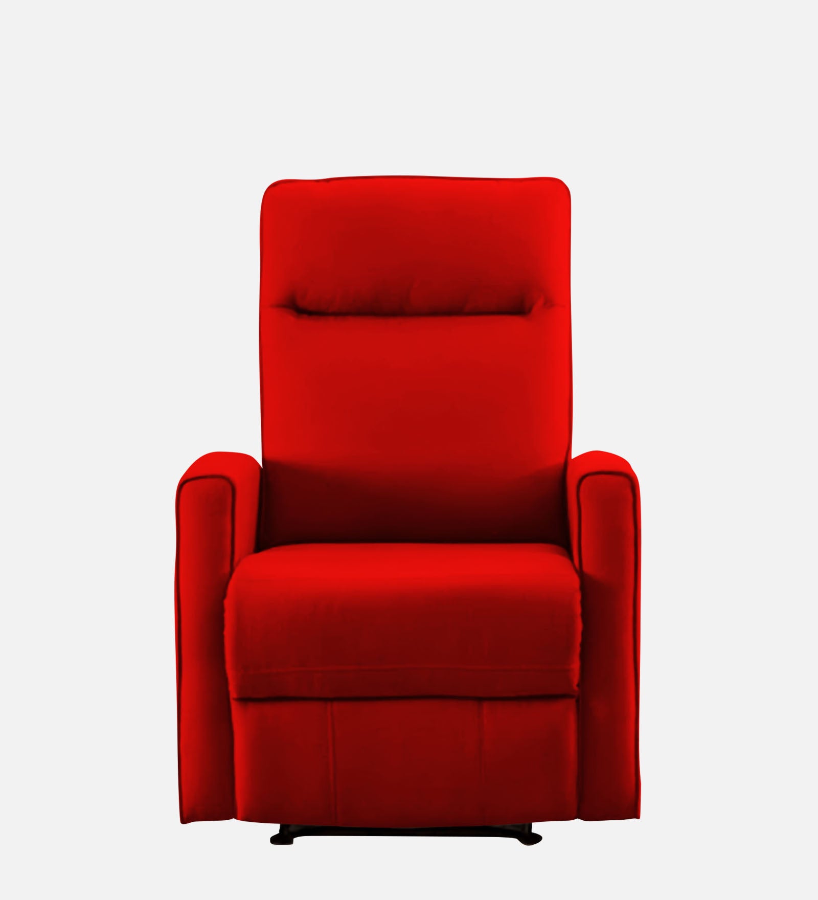 Logan 1 Seater Motorized Fabric Recliner - Ruby Red - Front View by Febonic Living