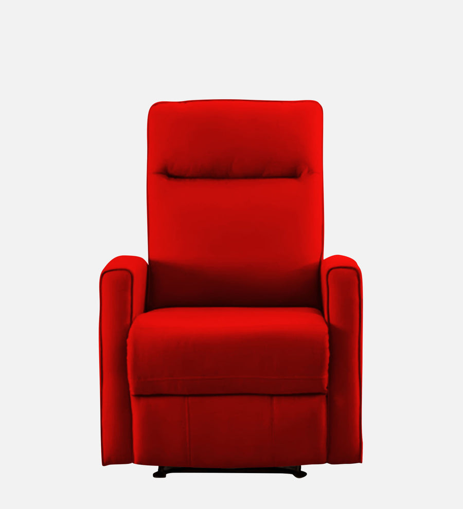 Logan 1 Seater Motorized Fabric Recliner - Ruby Red - Front View by Febonic Living