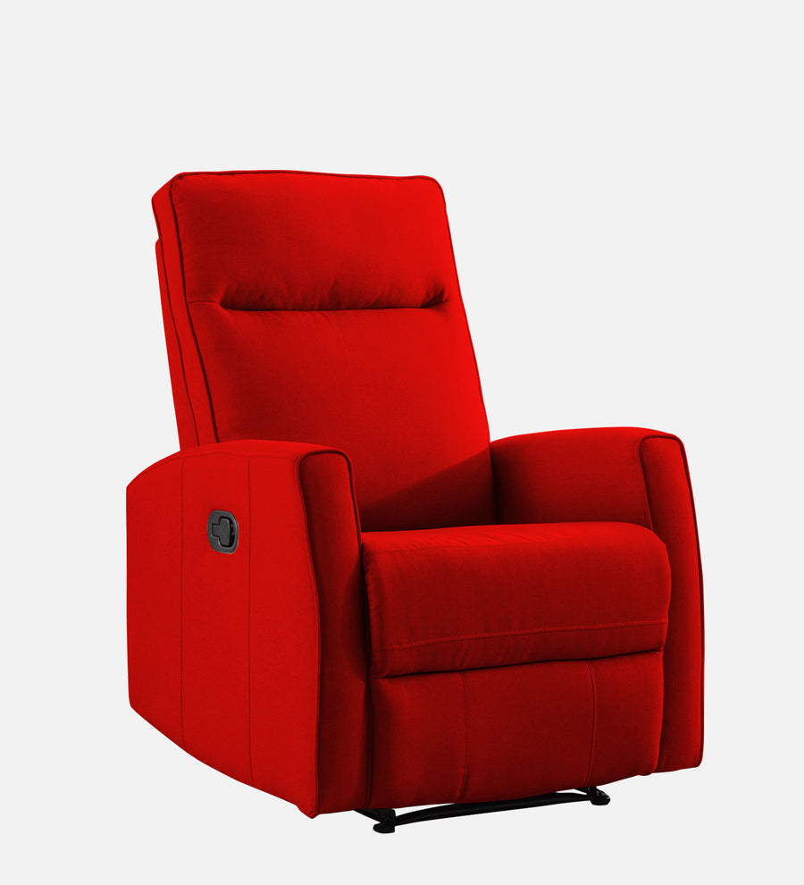 Logan 1 Seater Motorized Fabric Recliner - Ruby Red - Side View by Febonic Living