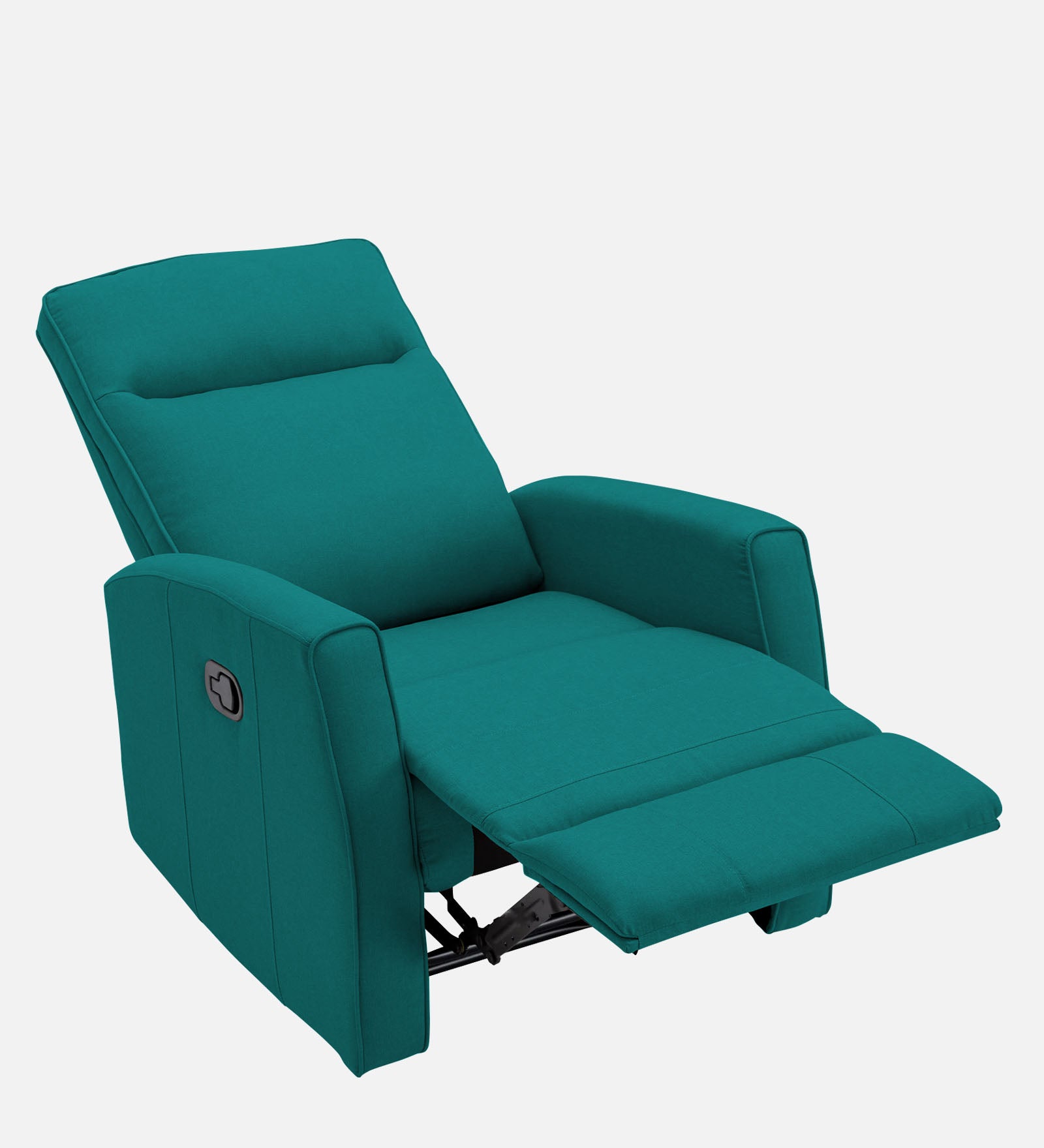 Logan 1 Seater Motorized Fabric Recliner - Sea Green - Side Reclined View by Febonic Living