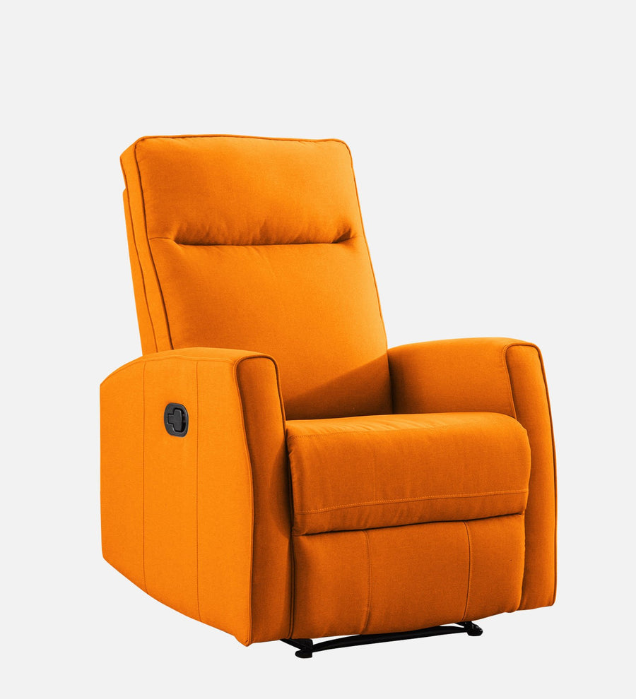 Logan 1 Seater Motorized Fabric Recliner - Vivid Orange - Side View by Febonic Living
