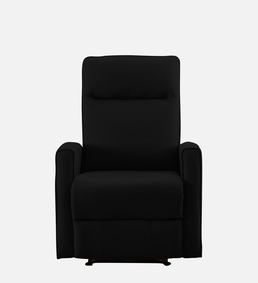 Logan 1 Seater Motorized Fabric Recliner - Zed Black - Front View by Febonic Living