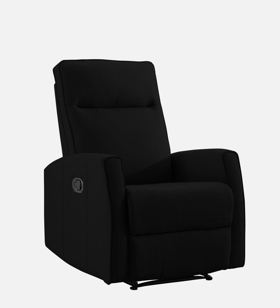 Logan 1 Seater Motorized Fabric Recliner - Zed Black - Side View by Febonic Living