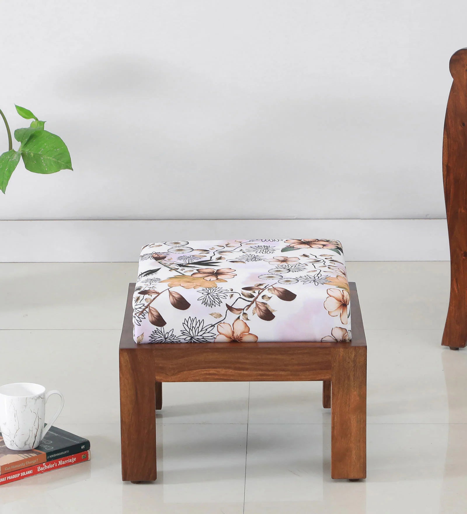 Brock Foot Stool in Floral Print (Set of 2) - Febonic Living