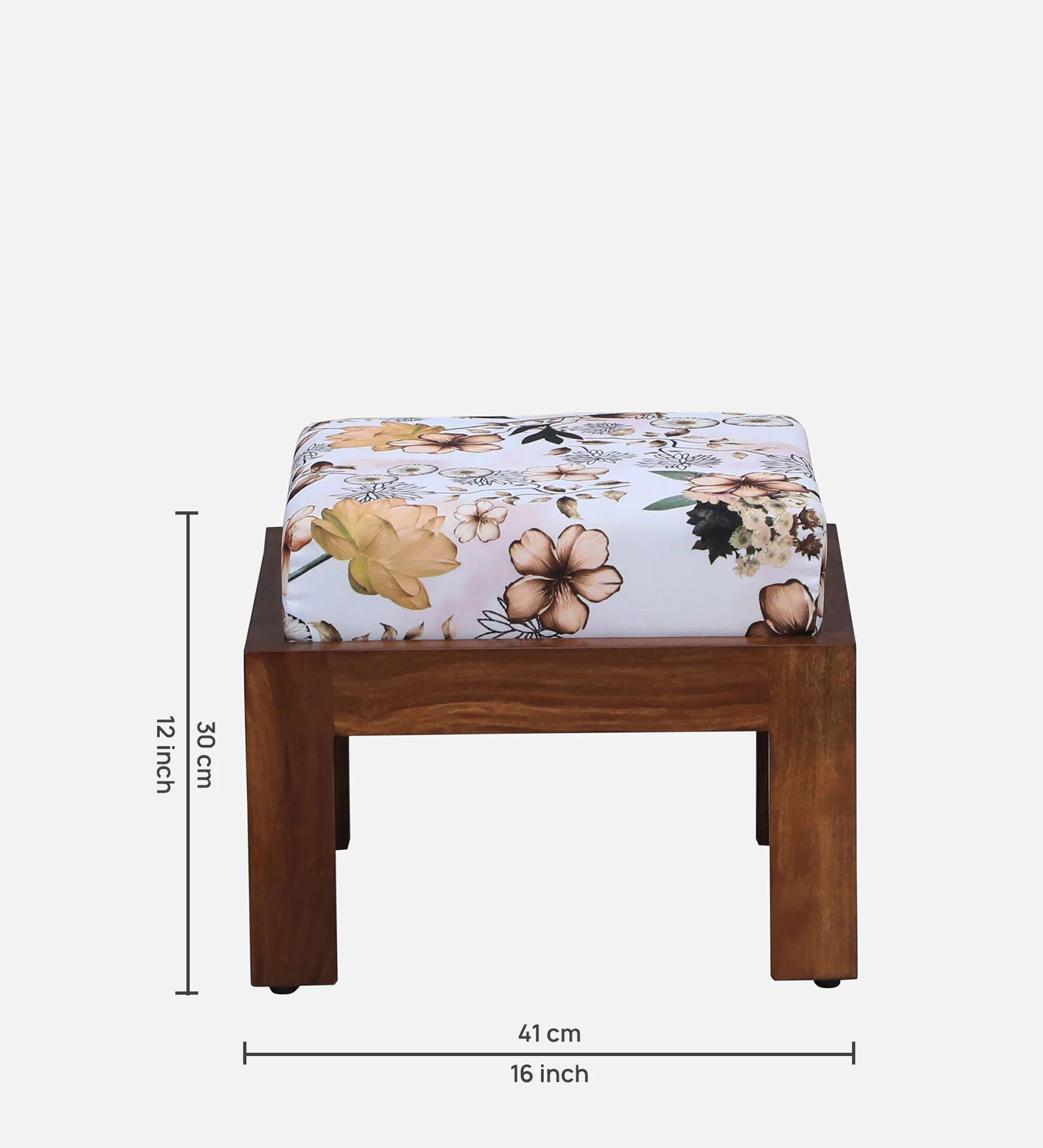 Brock Foot Stool in Floral Print (Set of 2) - Febonic Living