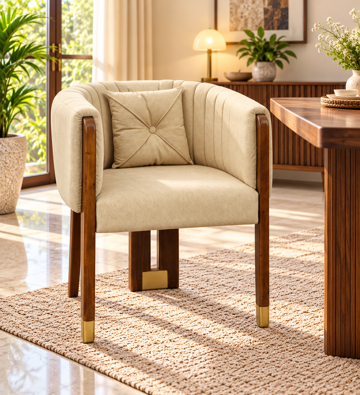 Loka Sheesham Wood Chairs In Provincial Teak Finish (Set Of 2)