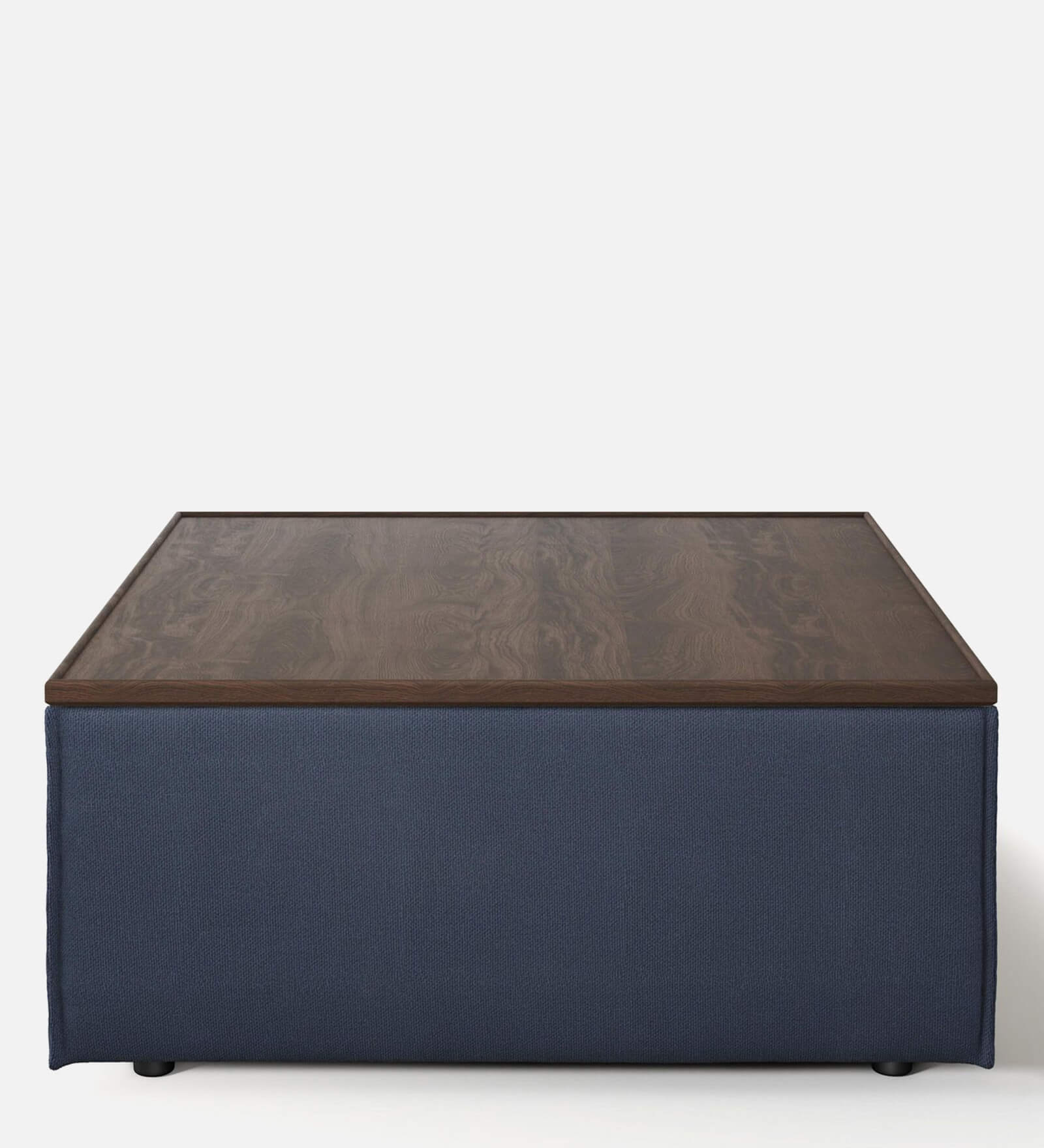 Lotan Fabric Ottoman In Cool Blue Colour With Storage