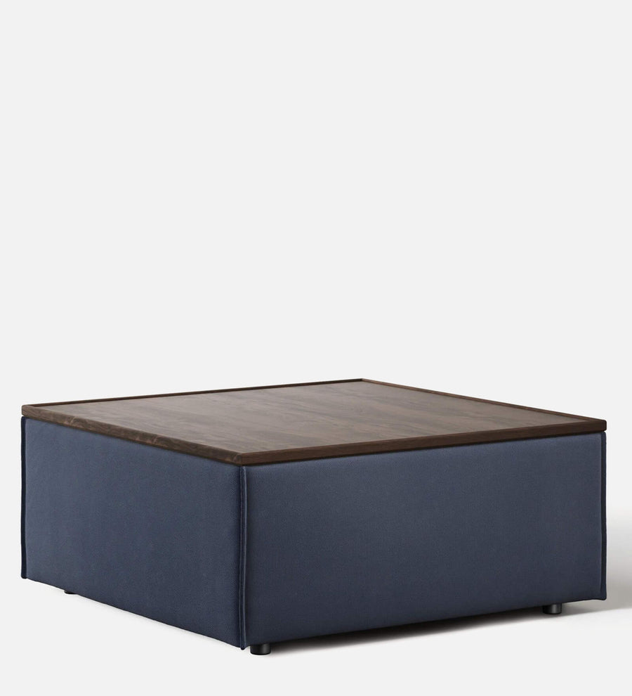 Lotan Fabric Ottoman In Cool Blue Colour With Storage - Febonic Living