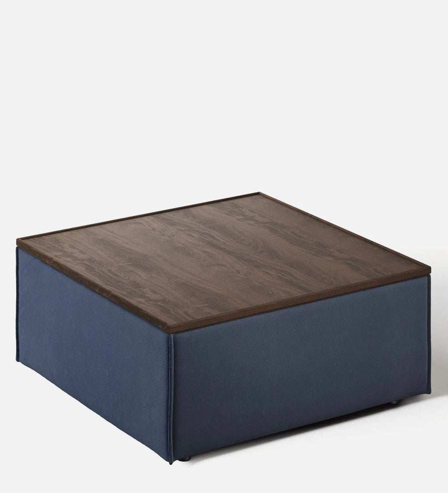 Lotan Fabric Ottoman In Cool Blue Colour With Storage - Febonic Living