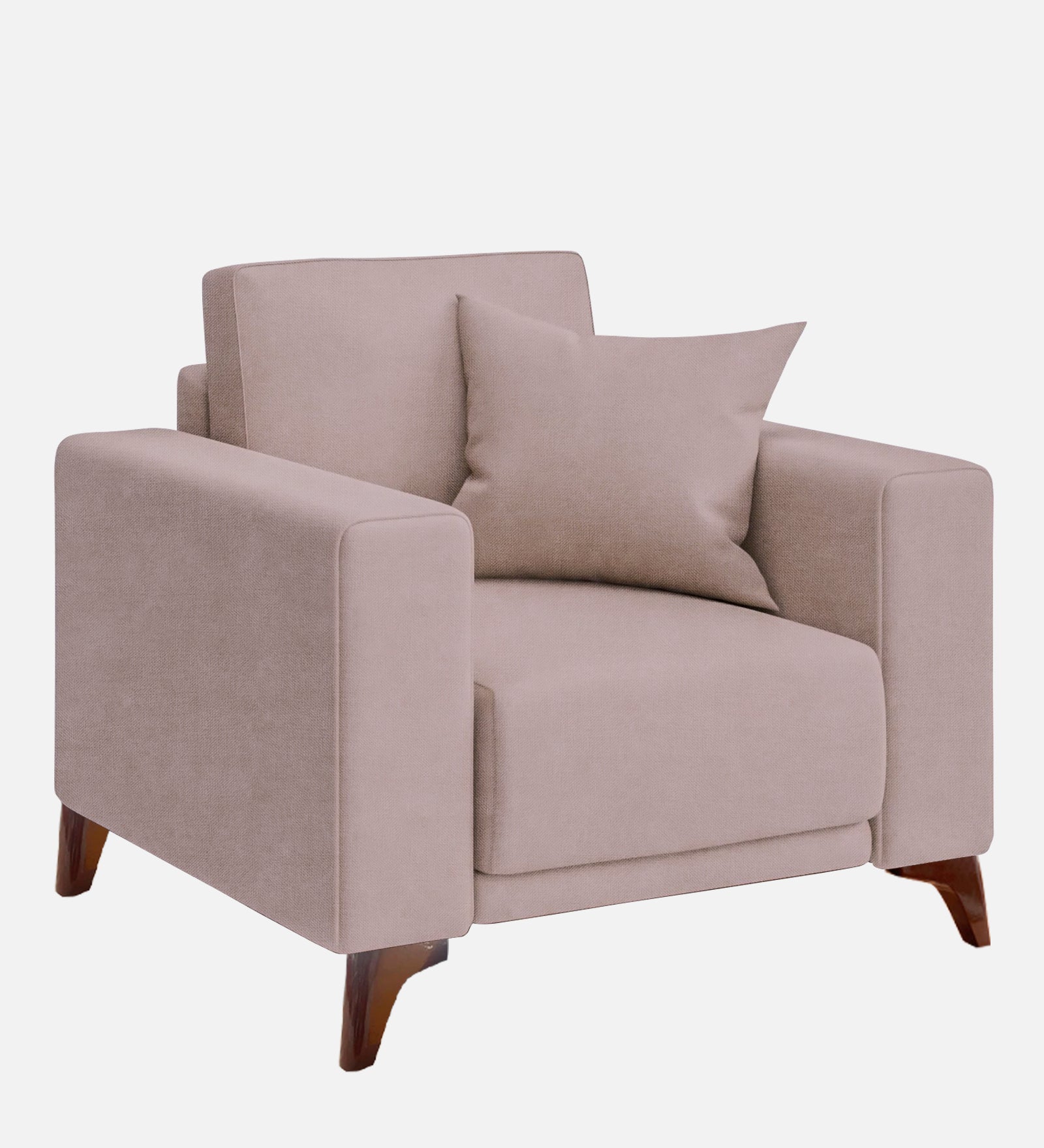 Luca Fabric 1 Seater Sofa In Almond Beige Colour