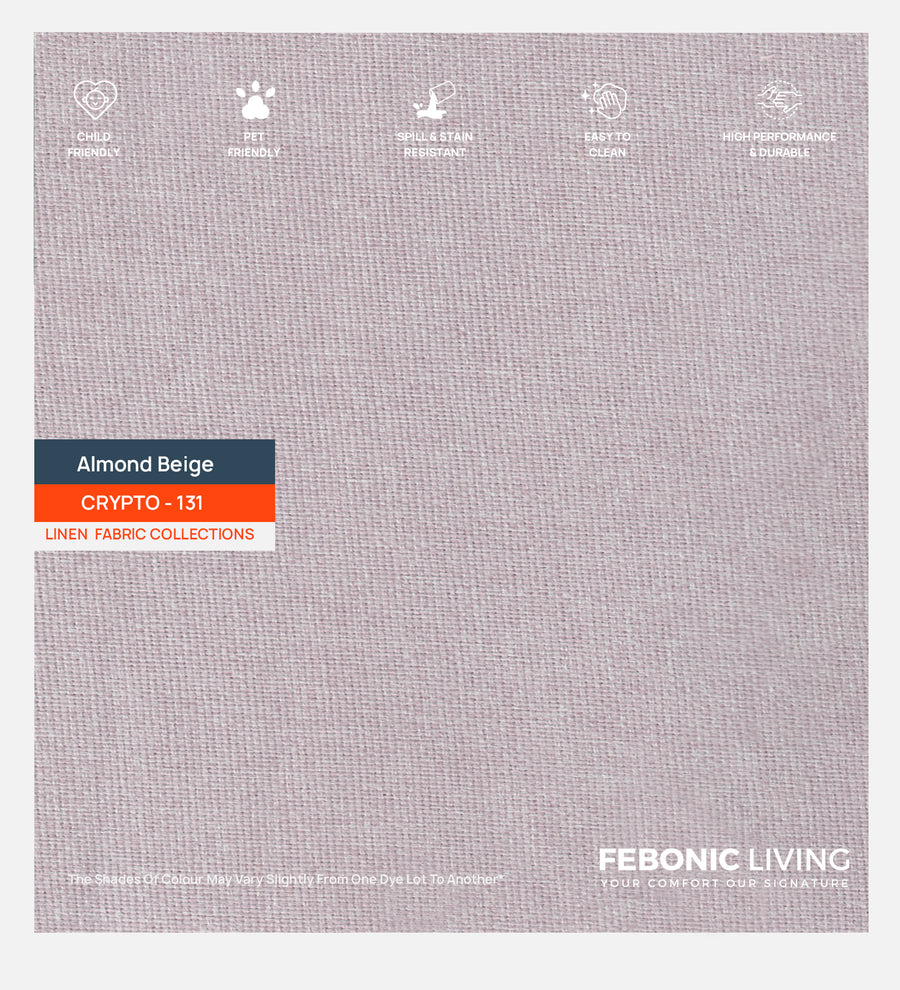 Luca Fabric 1 Seater Sofa In Almond Beige Colour - Febonic Living