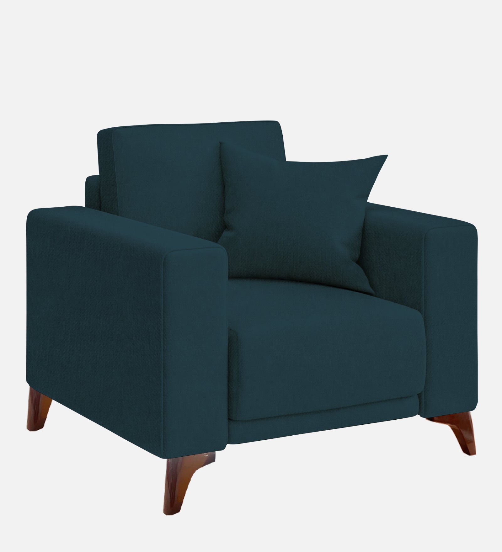 Luca Fabric 1 Seater Sofa In Cool Blue Colour