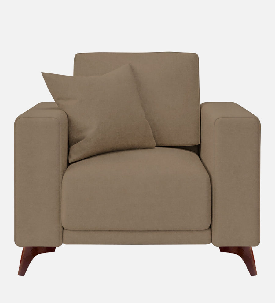 Luca Fabric 1 Seater Sofa In Hazel Beige Colour - Febonic Living