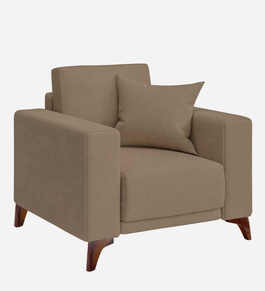 Luca Fabric 1 Seater Sofa In Hazel Beige Colour - Febonic Living