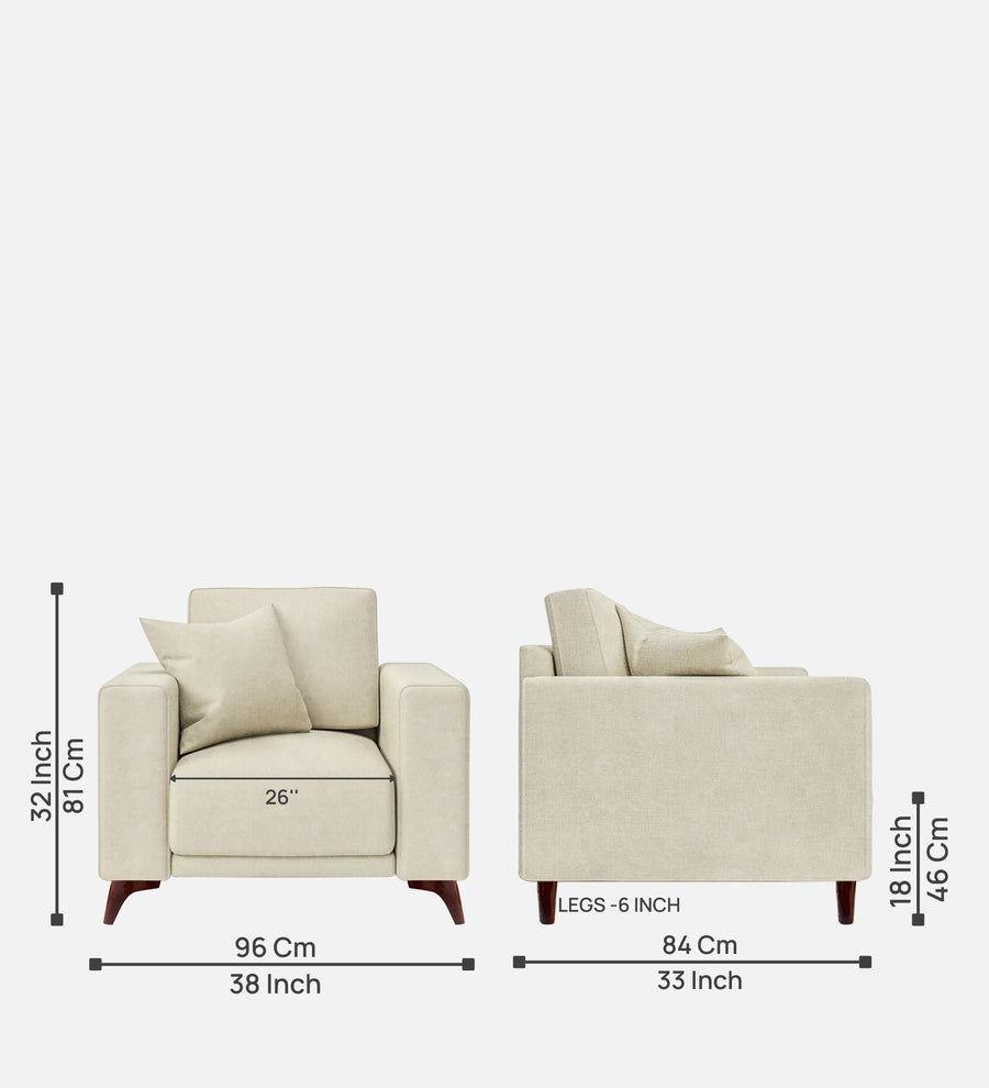 Luca Fabric 1 Seater Sofa In Maple Cream Colour - Febonic Living