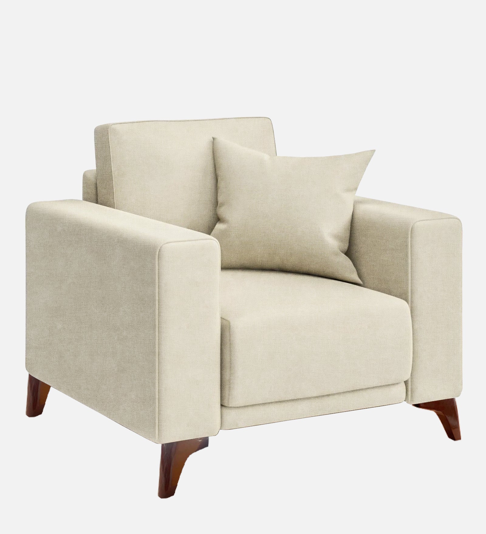 Luca Fabric 1 Seater Sofa In Maple Cream Colour