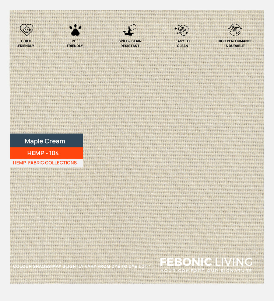 Luca Fabric 1 Seater Sofa In Maple Cream Colour - Febonic Living