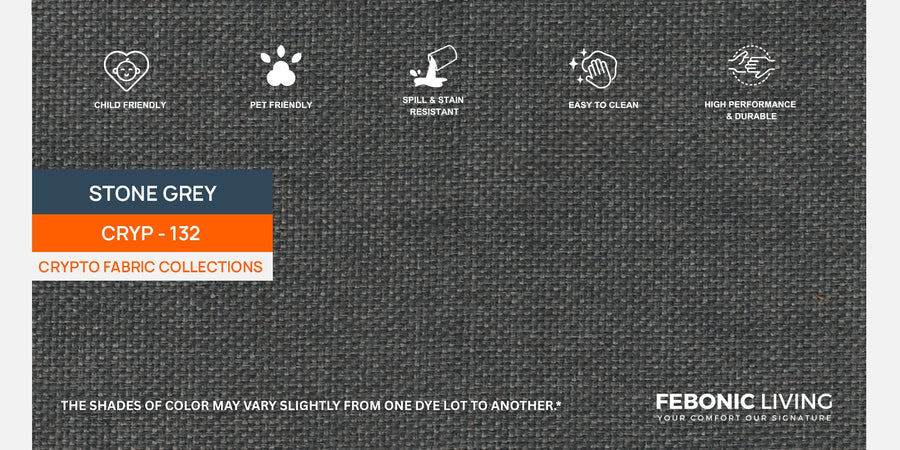 Luca Fabric 2 Seater Sofa In Stone Grey Colour - Febonic Living