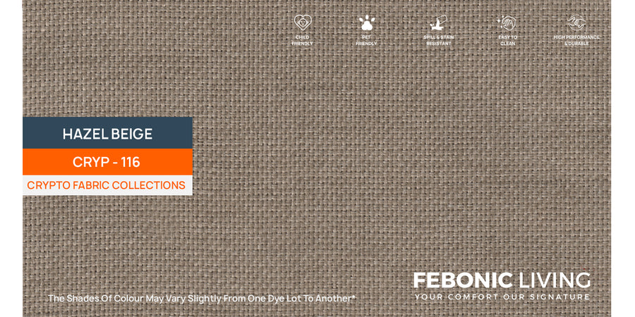 Luca Fabric 3 Seater Sofa In Hezel Beige Colour - Febonic Living