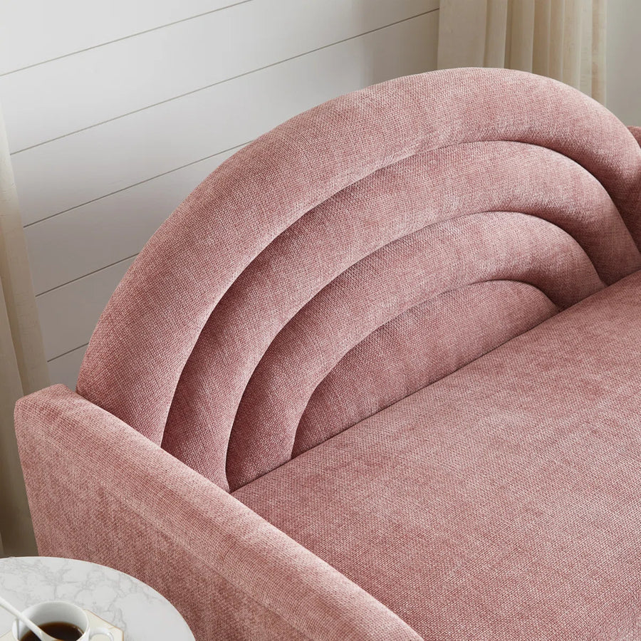 Lucia 2 Seater Fabric Sofa - Salmon Pink