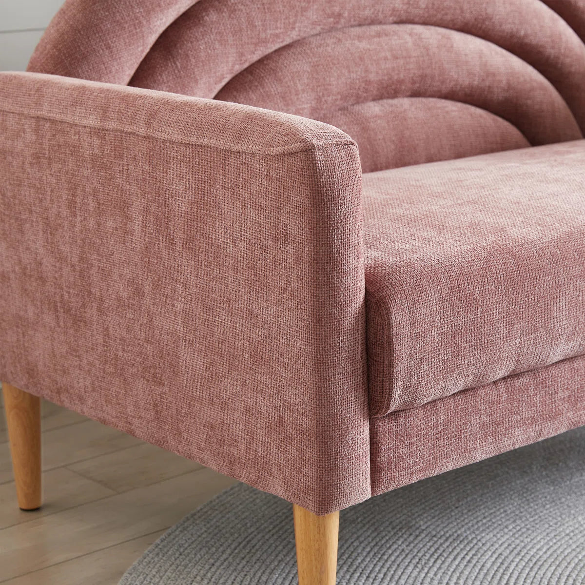 Lucia 2 Seater Fabric Sofa - Salmon Pink