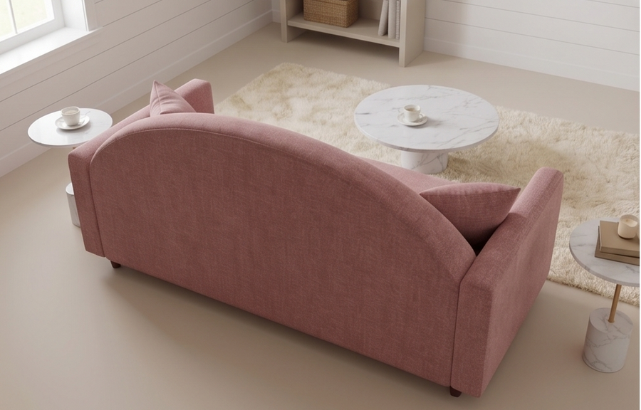 Lucia 3 Seater Fabric Sofa - Salmon Pink