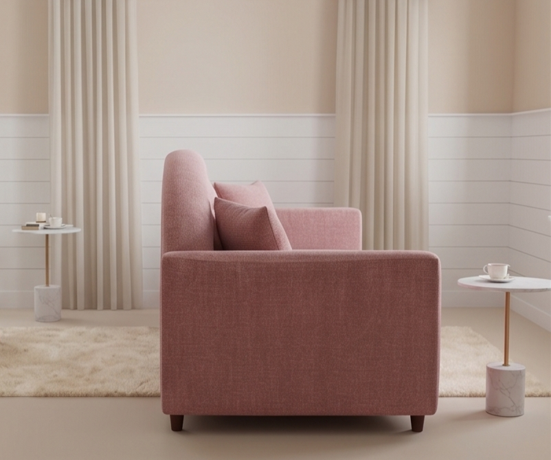 Lucia 3 Seater Fabric Sofa - Salmon Pink