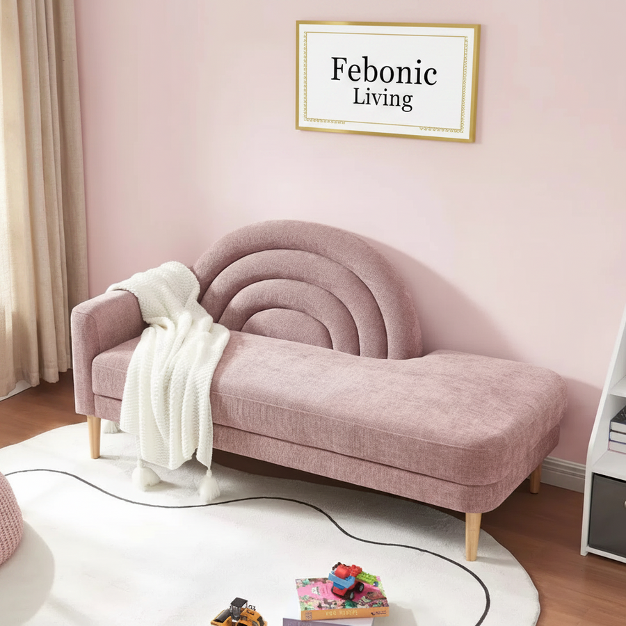 Lucia Fabric Chaise Lounger - Salmon Pink