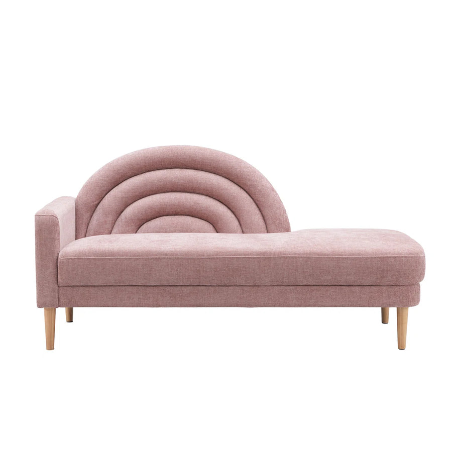 Lucia Fabric Chaise Lounger - Salmon Pink