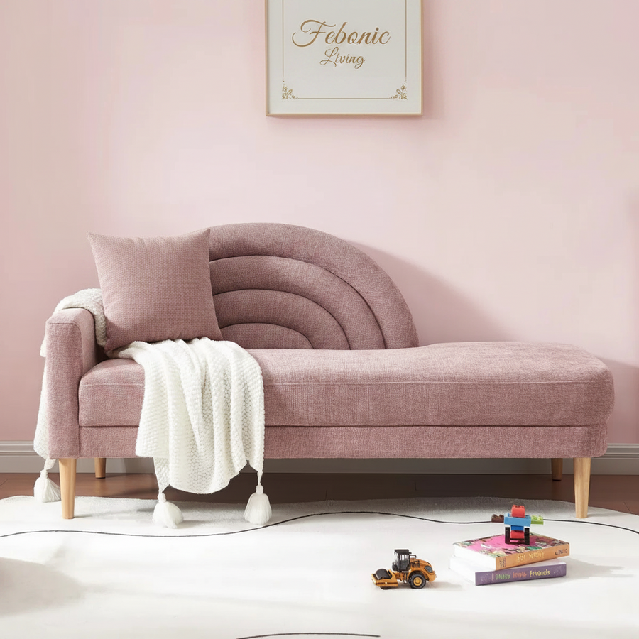 Lucia Fabric Chaise Lounger - Salmon Pink