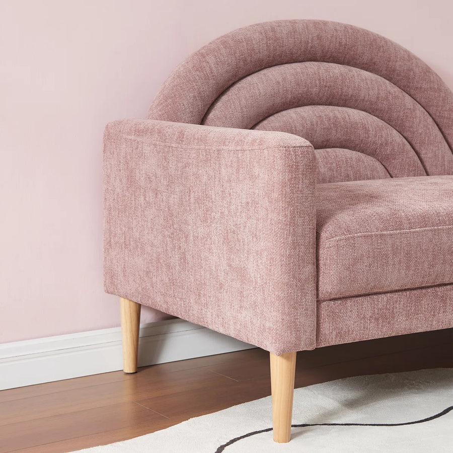 Lucia Fabric Chaise Lounger - Salmon Pink