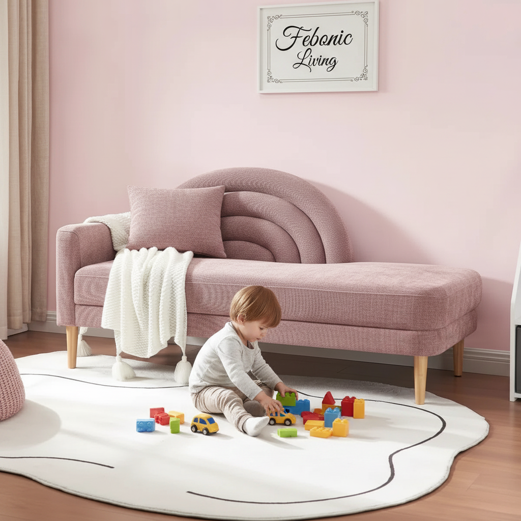 Lucia Fabric Chaise Lounger - Salmon Pink