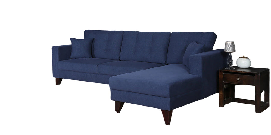 Luther Fabric Lhs Sectional Sofa 3 Lounger In Royal Blue Colour - Febonic Living