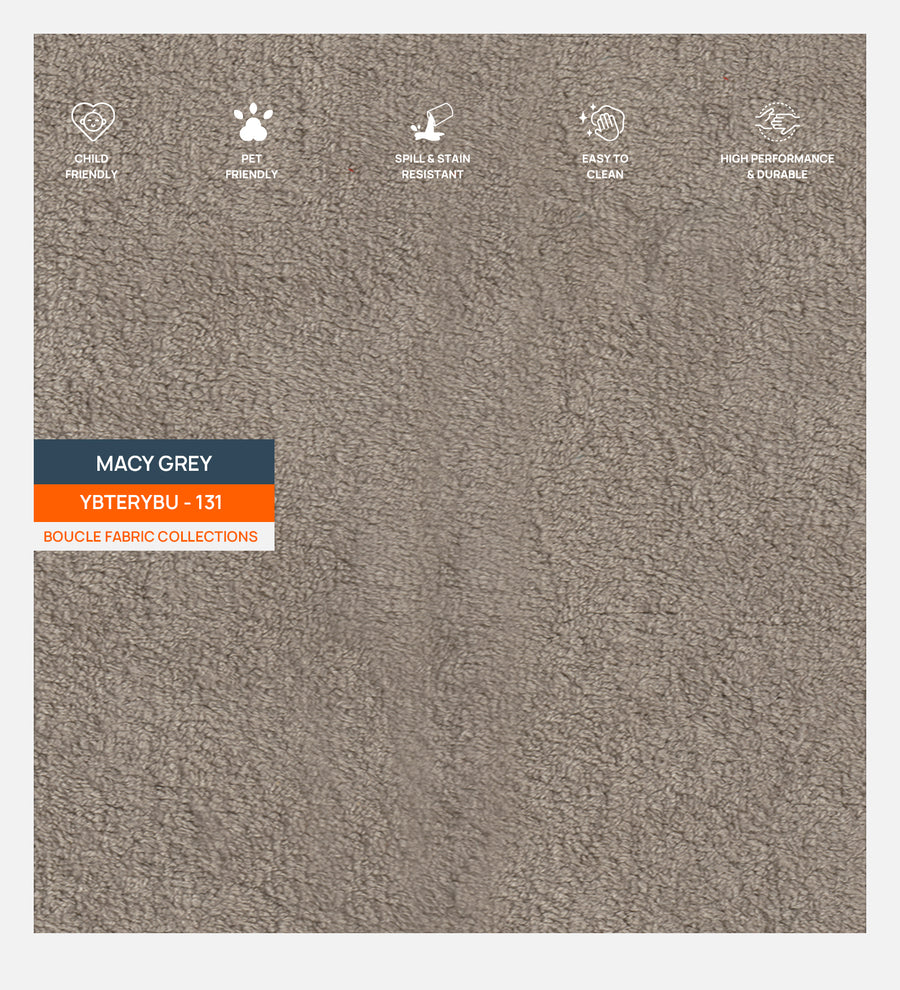 Boucle Terry Fabric Macy Grey 131 Code by Febonic Living