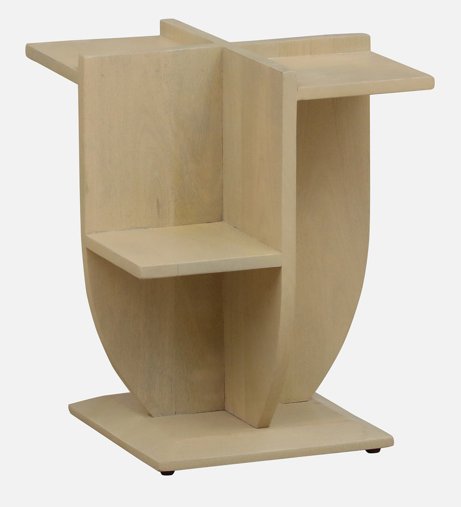 Boisen Solid Wood End Table In Gold Wash Finish - Febonic Living