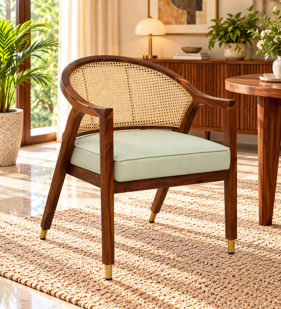 Malta Sheesham Wood Chairs In Provincial Teak Finish (Set Of 2)