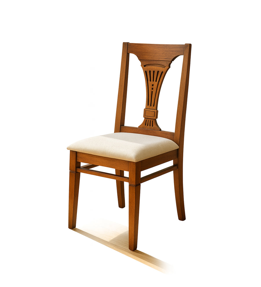 Manara Sheesham Wood 6 Seater Dining Set in Oak Colour With Marble Top