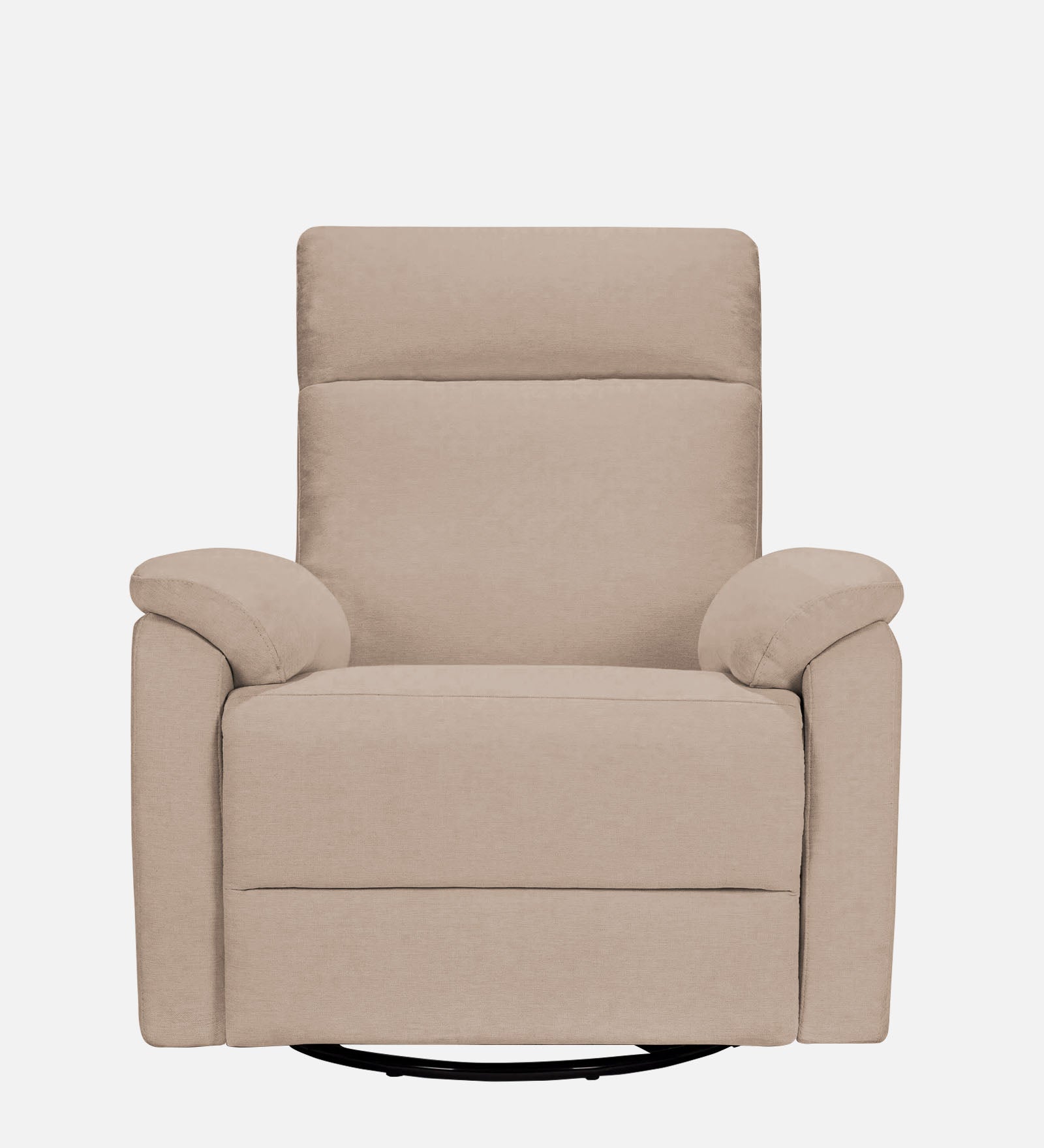 Mandy 1 Seater Motorized Fabric Recliner - Camel Beige - Front View by Febonic Living