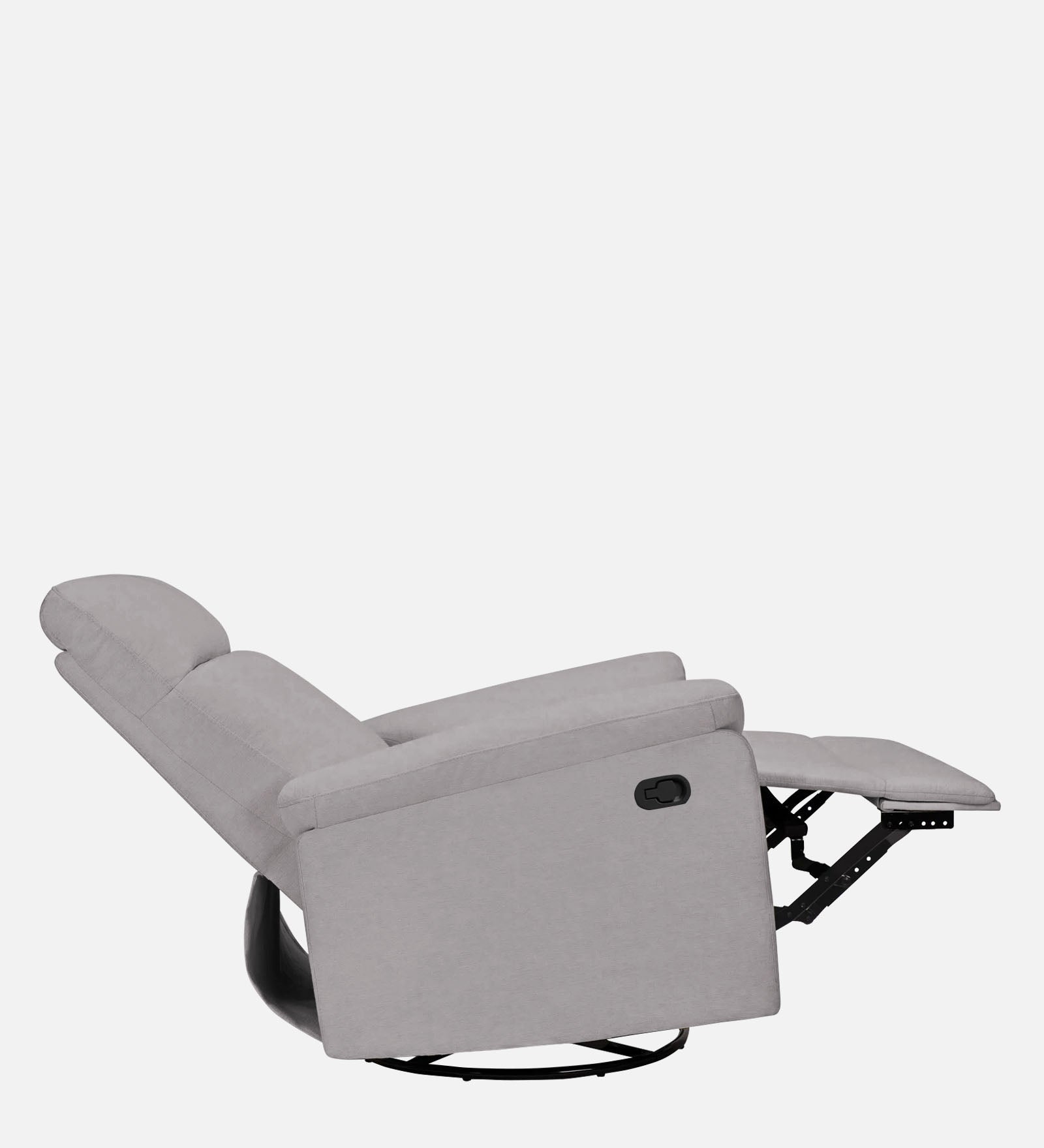 Mandy 1 Seater Motorized Fabric Recliner - Concrete Grey - Side Reclined View by Febonic Living