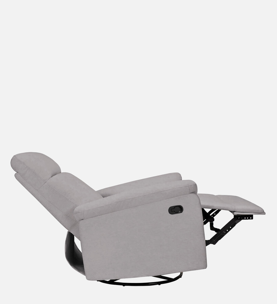 Mandy 1 Seater Motorized Fabric Recliner - Concrete Grey - Side Reclined View by Febonic Living