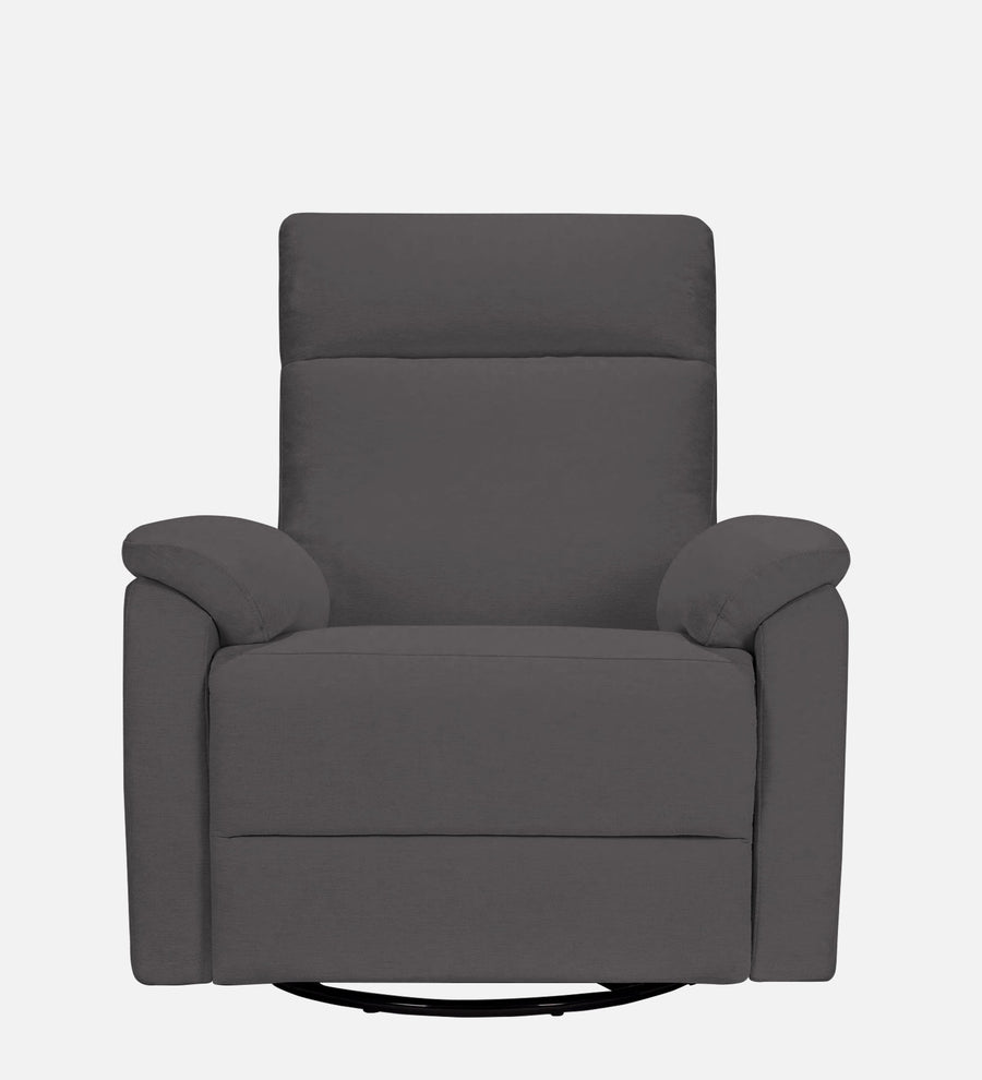Mandy 1 Seater Motorized Fabric Recliner - Davy Grey - Front View by Febonic Living