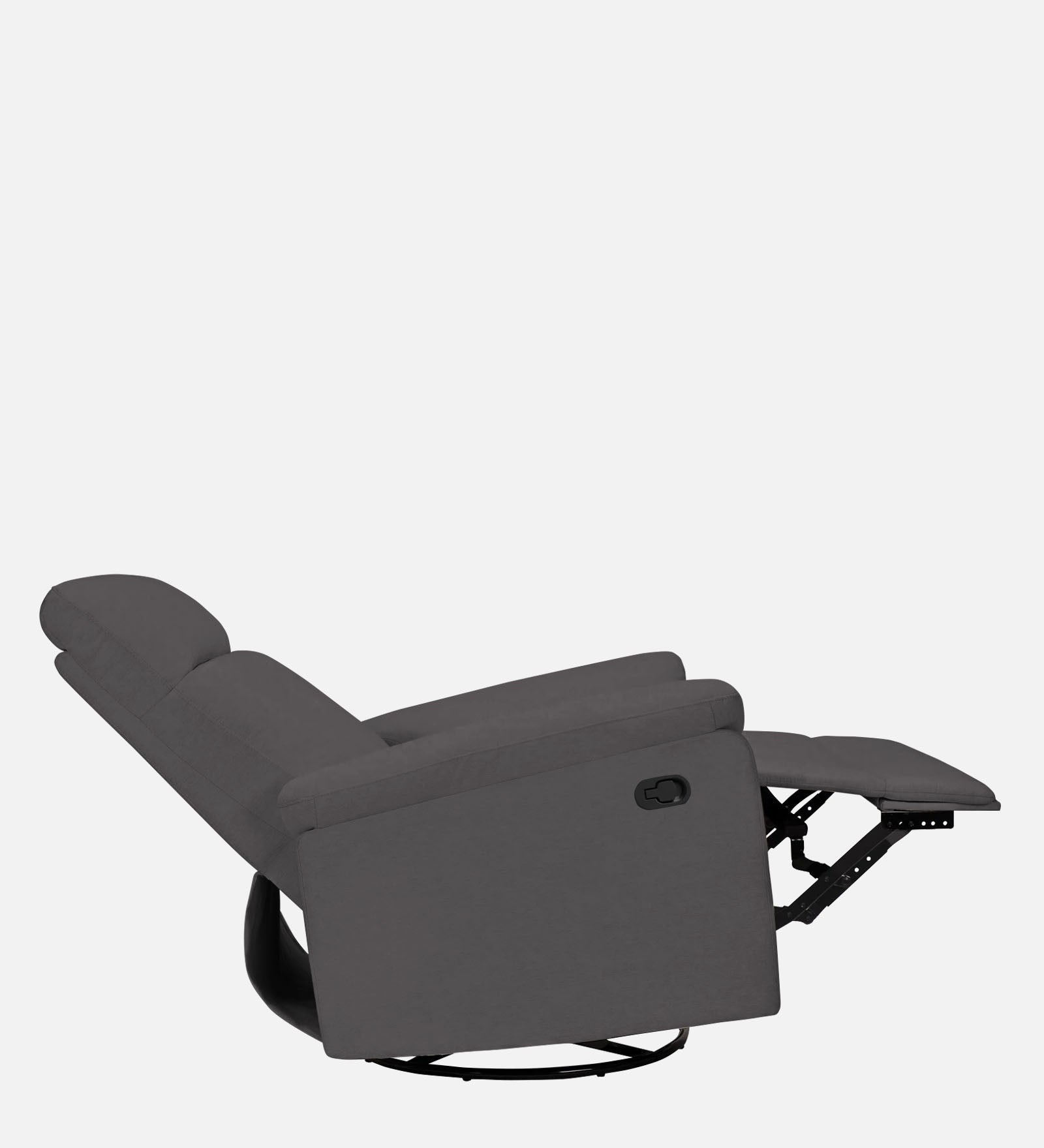 Mandy 1 Seater Motorized Fabric Recliner - Davy Grey - Side Reclined View by Febonic Living