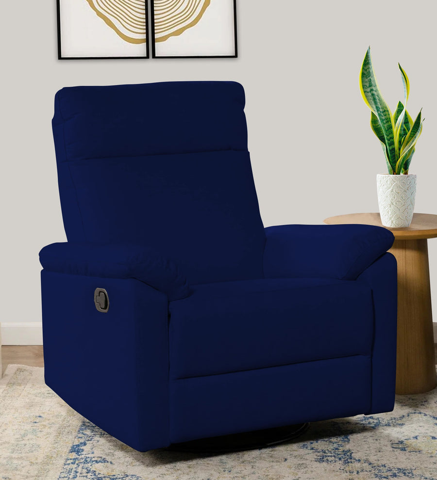 Mandy 1 Seater Motorized Fabric Recliner - Royal Blue - Living View by Febonic Living