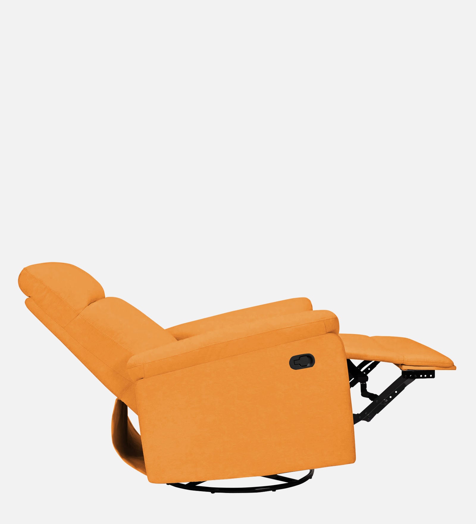 Mandy 1 Seater Motorized Fabric Recliner - Tangerine Orange - Side Reclined View by Febonic Living