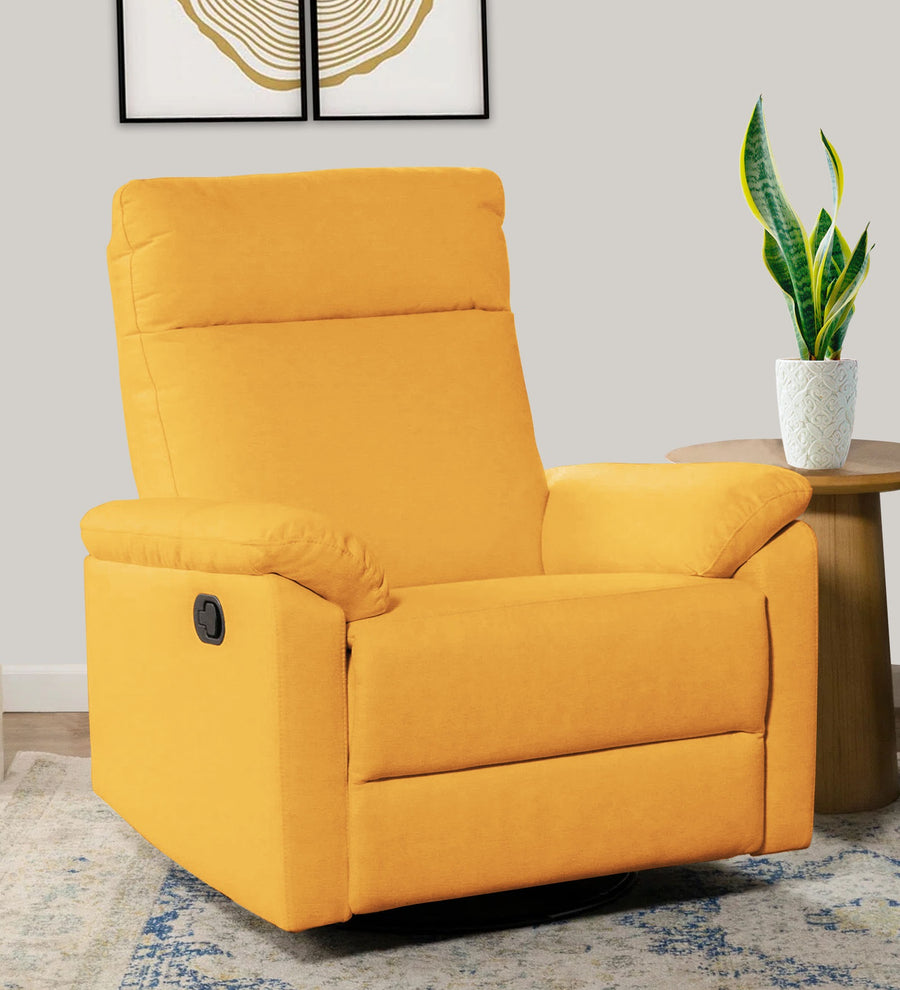 Mandy 1 Seater Motorized Fabric Recliner - Turmeric Yellow - Living View by Febonic Living
